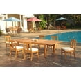 thumbnail image 1 of Grade-A Teak Dining Set: 6 Seater 7 Pc: 122" Caranas Double Extension Rectangle Table And 6 Osborne Armless Chairs Outdoor WholesaleTeak #WMDSWVm, 1 of 5