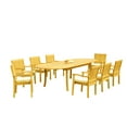 thumbnail image 1 of Grade-A Teak Dining Set: 8 Seater 9 Pc: 118" Oval Table And 8 Leveb Stacking Arm Chairs Outdoor Patio WholesaleTeak #51LV2609, 1 of 5