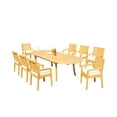 thumbnail image 1 of Grade-A Teak Dining Set: 8 Seater 9 Pc: 118" Oval Table And 8 Maldives Arm Chairs Outdoor Patio WholesaleTeak #51ML2609, 1 of 4