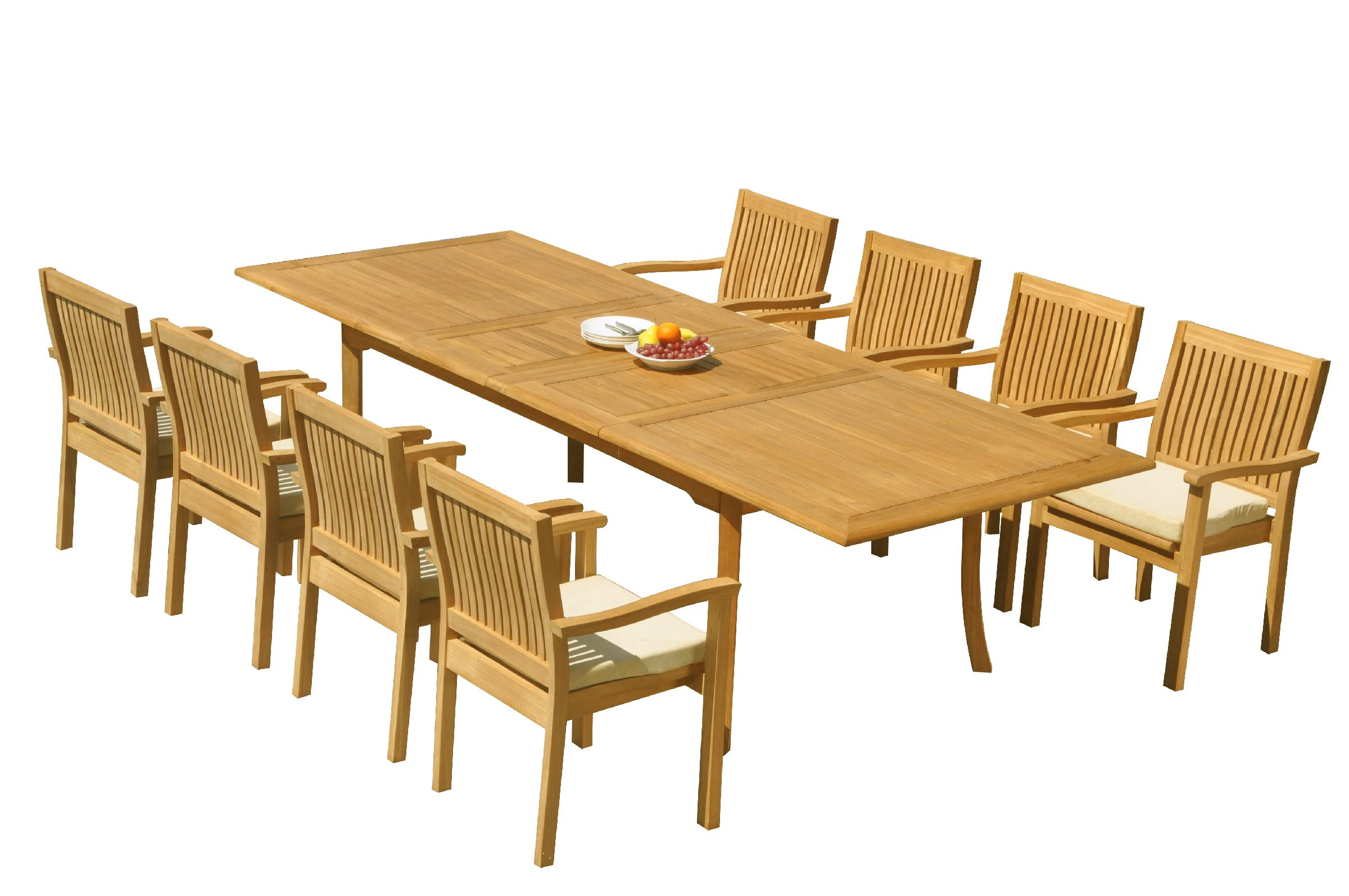 Grade-A Teak Dining Set: 8 Seater 9 Pc: 118" Rectangle Table And 8 ...