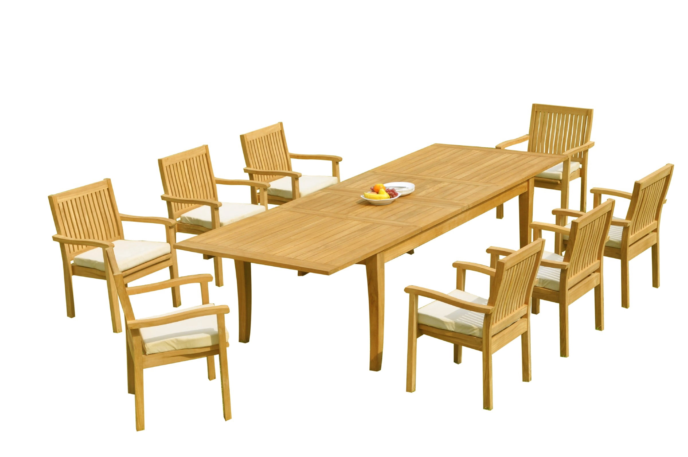 Grade-A Teak Dining Set: 8 Seater 9 Pc: 122" Atnas Rectangle Table And ...