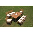 thumbnail image 1 of Grade-A Teak Dining Set: 8 Seater 9 Pc: 60" Rectangle Table And 8 Veranda Chairs (2 Arm & 6 Armless Chairs) Outdoor Patio WholesaleTeak #WMVRk, 1 of 4