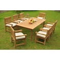 thumbnail image 1 of Grade-A Teak Dining Set: 8 Seater 9 Pc: 83" Rectangle Table And 8 Devon Arm Chairs Outdoor Patio WholesaleTeak #WMDSWVm, 1 of 4