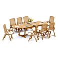thumbnail image 1 of Grade-A Teak Dining Set: 8 Seater 9 Pc: And 8 Ashley Arm Chairs Outdoor Patio WholesaleTeak #51AS2708, 1 of 3