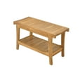 thumbnail image 1 of Grade-A Teak Wood Istanbul Shower Seat 30" Outdoor Patio Stool Bench, 1 of 4