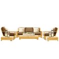 thumbnail image 1 of Grade-A Teak Wood Leveb 6 Piece Sofa Set - 1 Sofa (3 Seater), 2 Lounge Chairs, 1 Ottoman, 1 Coffee Table & 1 Side Table (Furniture & Cushions Sold Separately) WholesaleTeak #52LV6PR, 1 of 5