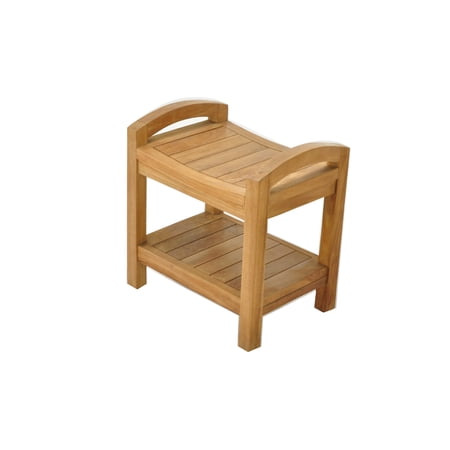 Grade-A Teak Wood Madrid Shower Seat 18" Outdoor Patio Stool Bench