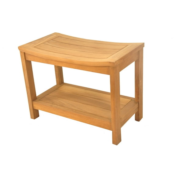 Grade-A Teak Wood Praha Shower Seat 24" Outdoor Patio Stool Bench