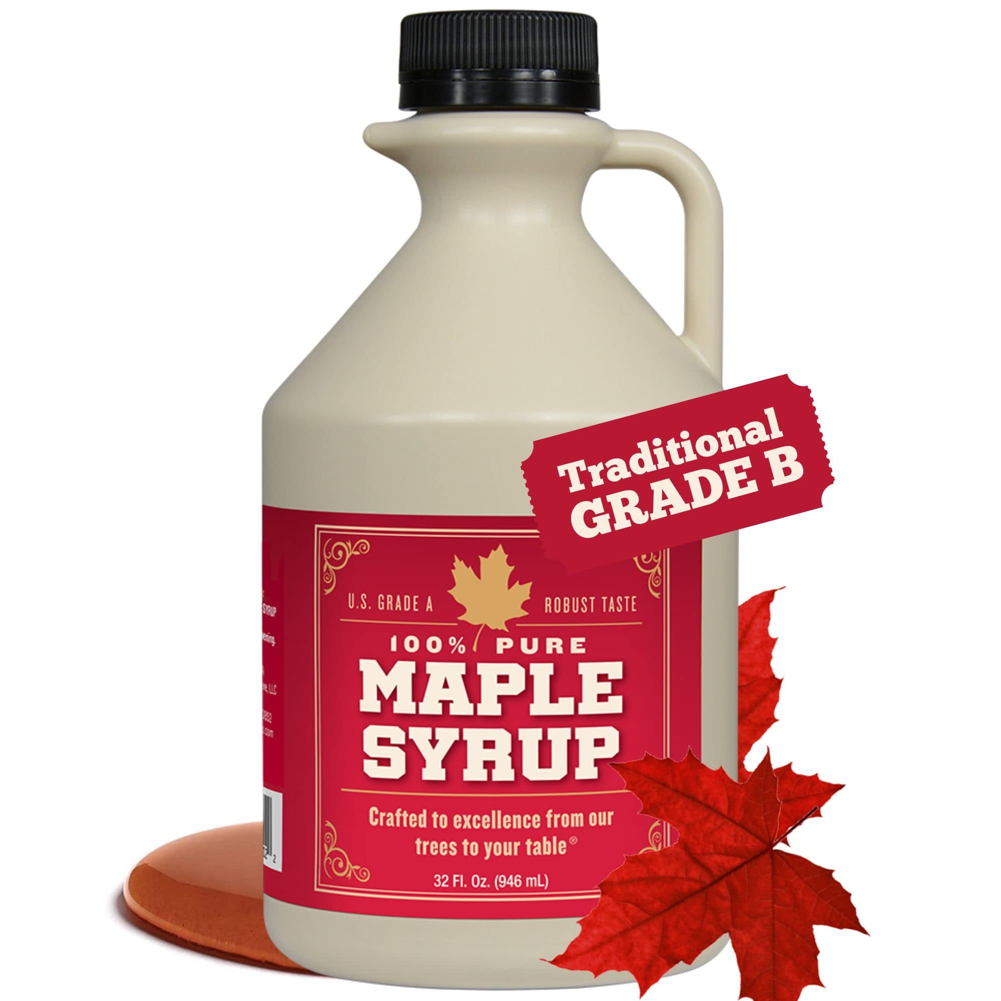 Grade B Maple Syrup 32 Oz Jug 100 Pure Maple Syrup (Now Grade A Dark