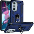 thumbnail image 1 of Grade Drop Impact for Moto Edge Plus 2022 Case Edge+ 2022 Case with Screen Protector Metal Rotating Ring Kickstand Holder Shockproof Case for Edge Plus 2022 Edge 30 Pro Phone Case (Blue), 1 of 15