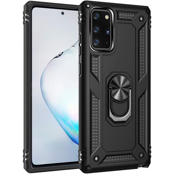 Grade Drop Impact for Samsung Galaxy Note 20 Case Note 20 5G Case 360 Metal Rotating Ring Kickstand Holder Heavy Duty Shockproof Case for Galaxy Note 20 5G Phone Case (Black)