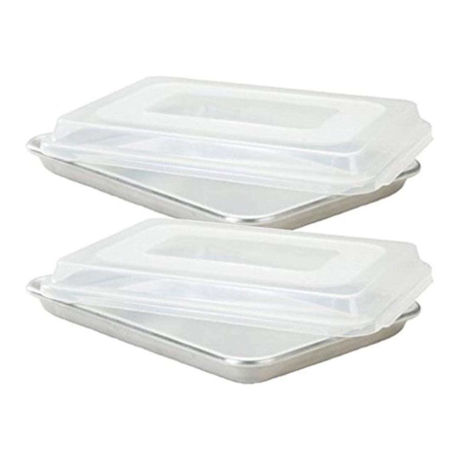 Grade Half Size Aluminum Baking Sheet Pan with 2 SnapTight Plastic Lid