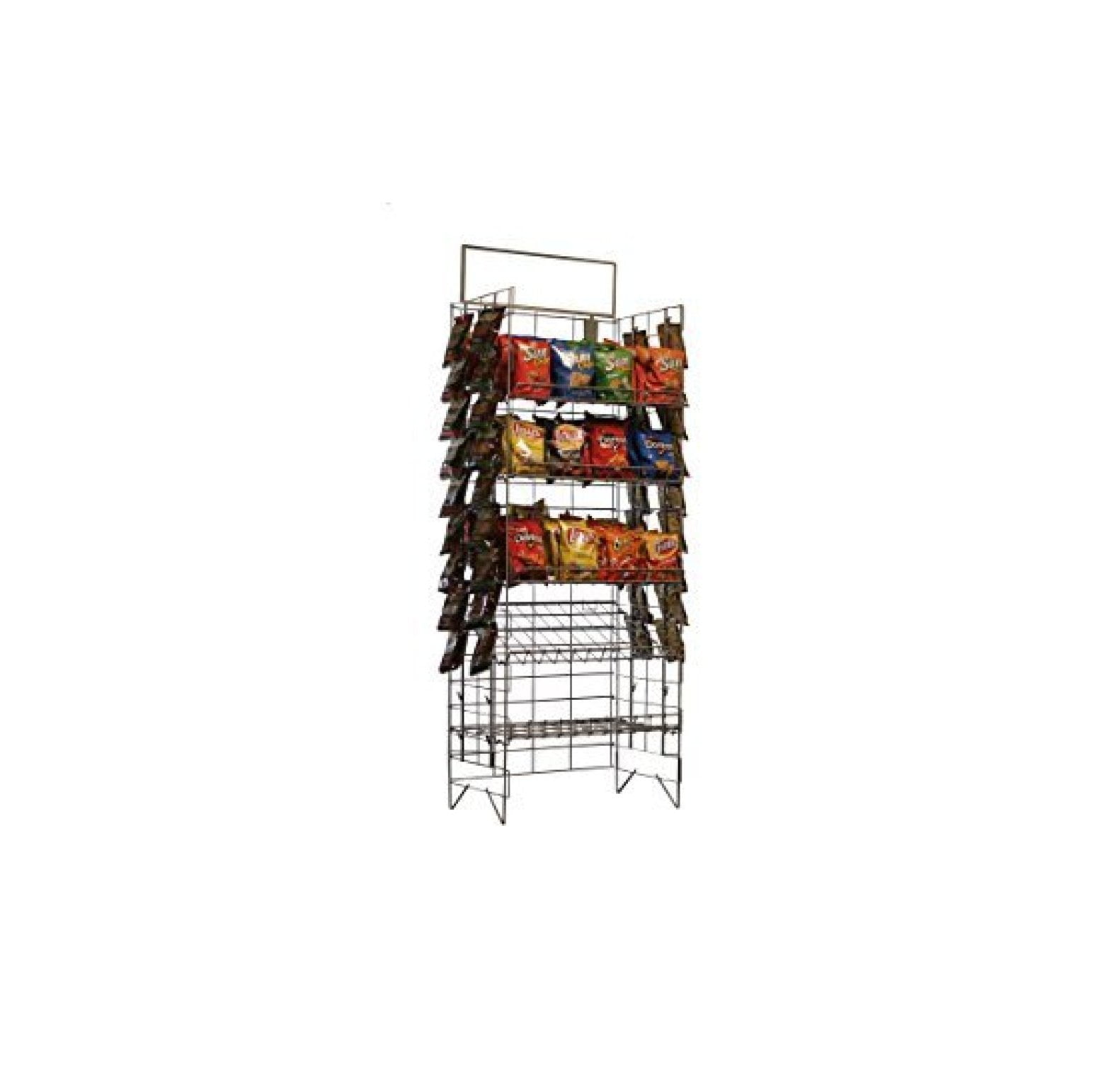 Grade Metal Convenience Store Chip / Bagged Merchandise Rack, Black ...