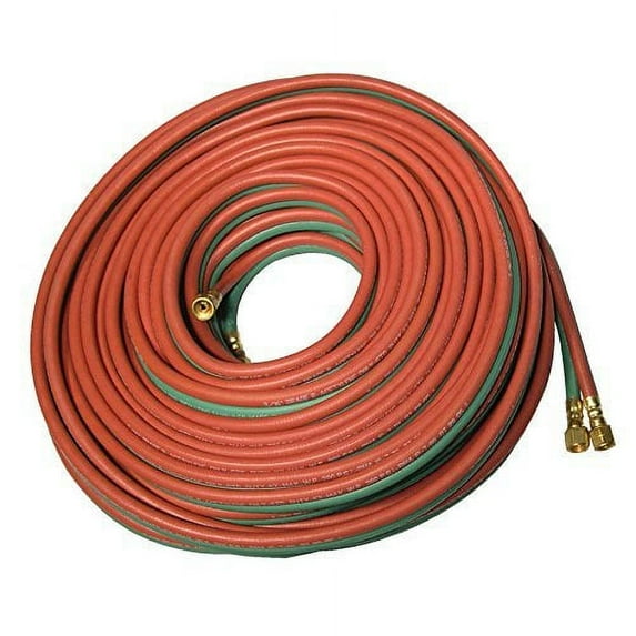 Grade R Twin-Line Welding Hose, 3/16 in x 12.5 ft, BB Fittings, Acetylene and Oxygen