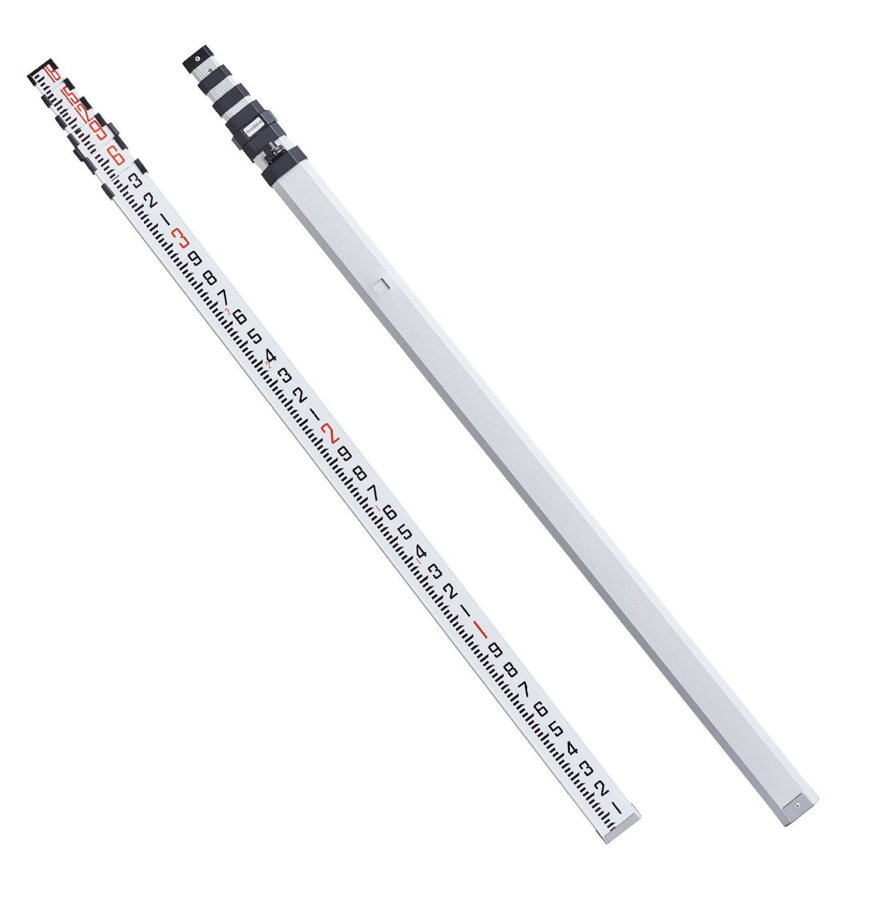 Scaleed Rod Grade Rod 18ft Telescopic - Aluminum Survey Rod, Double Sided Scale 1 ...