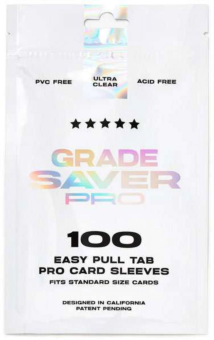 Grade Saver Pro Pro Card Sleeves w/Easy Pull Tab Card Holders (100 Count)