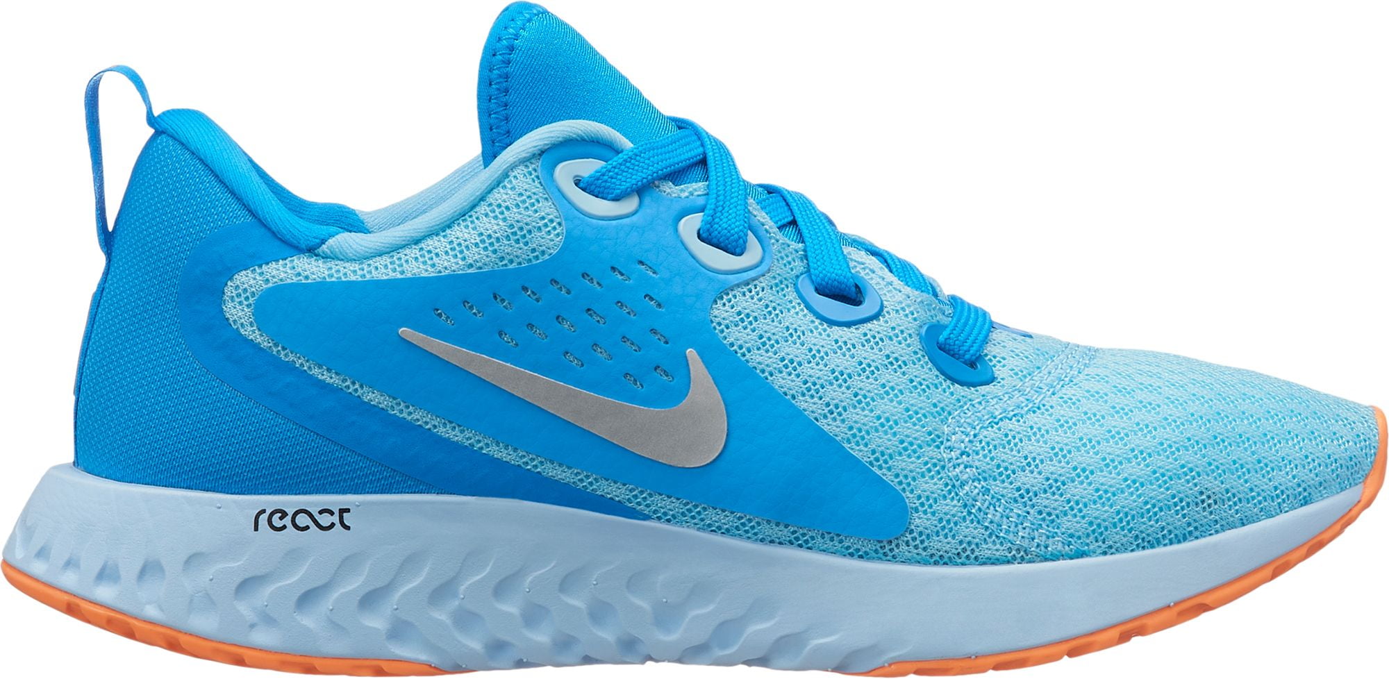 Grade School Nike Legend React Blue Chill Metallic Silver 4 Walmart