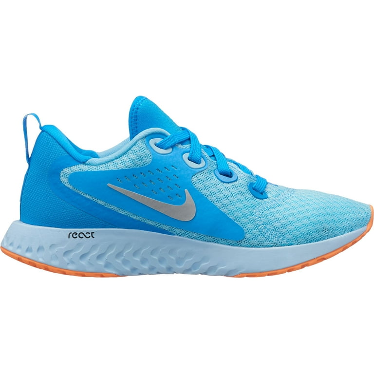 Grade School Nike Legend React Blue Chill Metallic Silver 5.5 Walmart