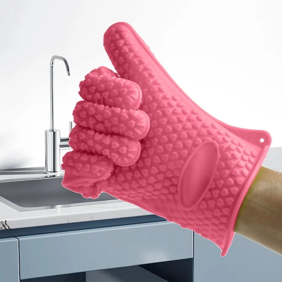 Grade Silicone Baking Gloves with High Temperature Insulation for Kitchen Cooking and Microwave Oven Use Featuring Secure Five Finger Design