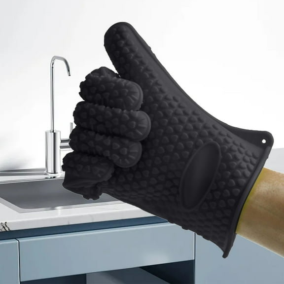 Grade Silicone Baking Gloves with High Temperature Insulation for Kitchen Cooking and Microwave Oven Use Featuring Secure Five Finger Design