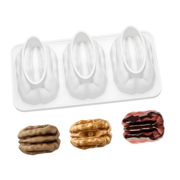 Grade Silicone Dessert Moulds Walnuts Shape Cake Pan Handmade Molds Perfect for Party Treat Chocolate and Cake Use