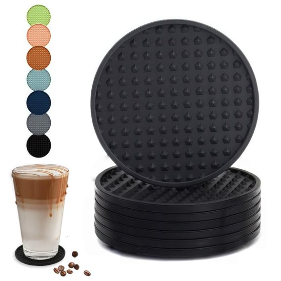 CEORPER Decorative Kitchen Coaster Hexagon Silicone Heatproof Multiple Color Option