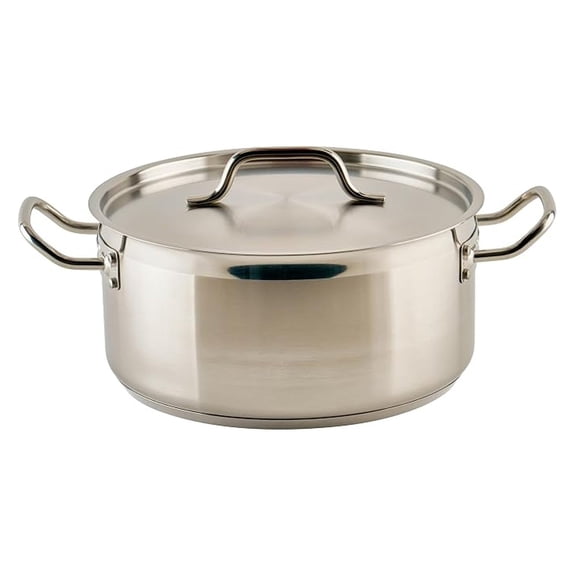 -Grade Stainless Steel Brazier with Lid, 8 Quart