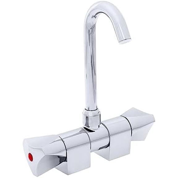 Grade Trinidad J Spout Folding Faucet/Tap, Marine Faucets for Boats, Boat Faucets, Rotatable Faucet, Hot/Cold Faucet, Bar Sink Double HoleChrome(133-0210-CP)$$Tools & Hardware Other