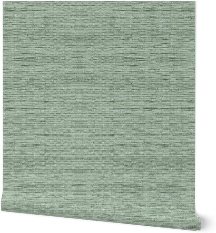 Grade Wallpaper 27Ft X 2Ft Soft Sage Green Faux Grasscloth Textured