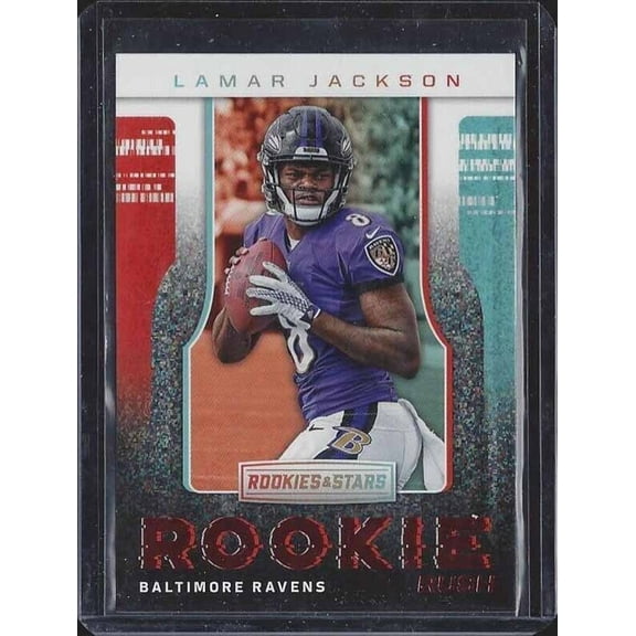 Graded 10 Lamar Jackson 2018 Rookies & Stars Rookie Rush RC #10 Patriots Football Card