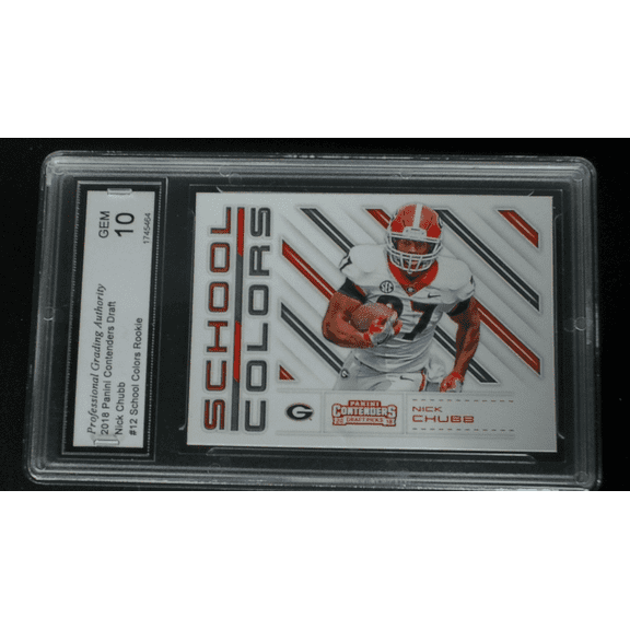 Graded 10 PSA 10 2018 Panini Contenders Draft Picks School Colors Nick Chubb #12 Rookie Insert