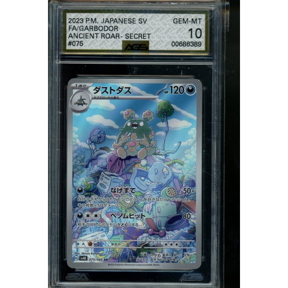 Graded 10 Pokemon Garbodor #075 Ancient Roar AGS 10 Cert 00686389
