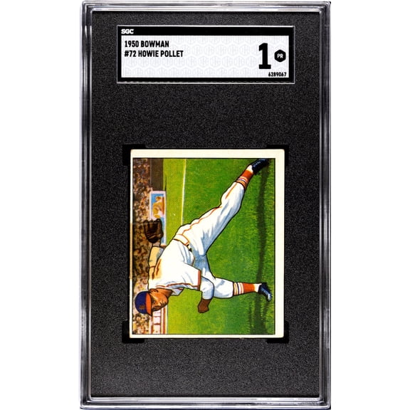 Graded 1950 Bowman Baseball Card Howie Pollet #72 SGC 1