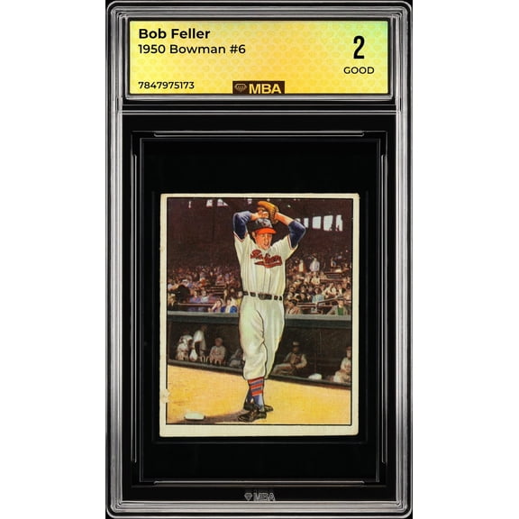 Graded 1950 Bowman Bob Feller #6 Baseball Card MBA 2