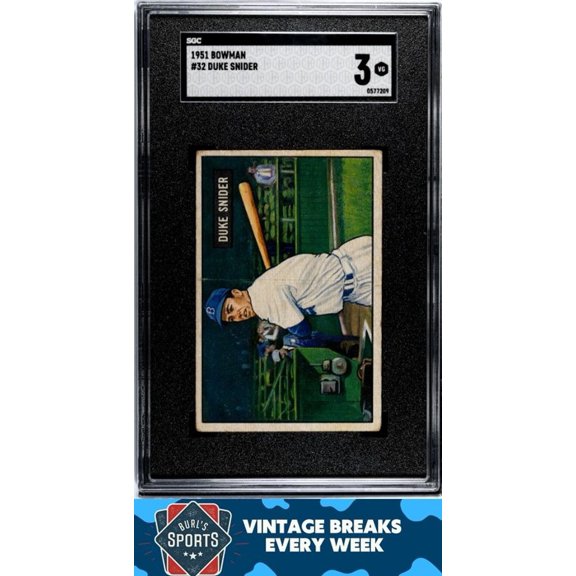 Graded 1951 Bowman #32 Duke Snider SGC 3 Baseball Card