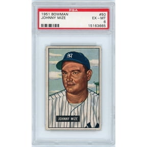 Graded 1951 Bowman Baseball Card Johnny Mize #50 PSA 6