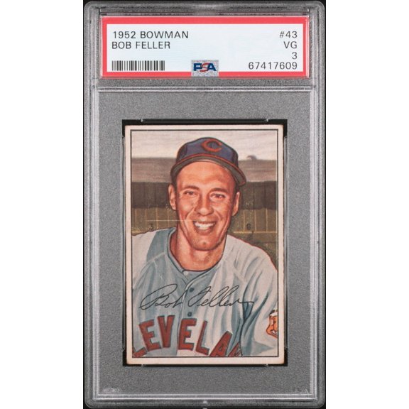 Graded 1952 Bowman Bob Feller #43 Baseball Card PSA 3