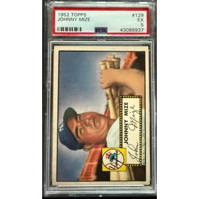 Graded 1952 Topps Johnny Mize #129 PSA 5 Baseball Card