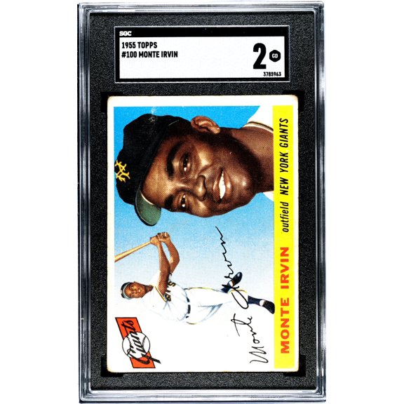 Graded 1955 Topps #100 Monte Irvin Baseball Card SGC 2