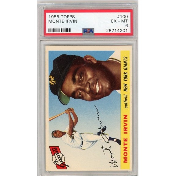 Graded 1955 Topps Monte Irvin #100 Baseball Card PSA 6