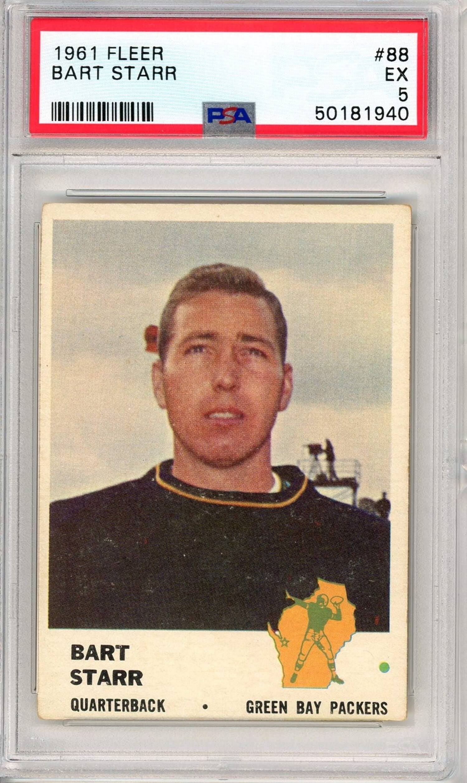 1961 Topps #39 Bart Starr PSA 2 Graded Football Card - Green Bay Packers Legend