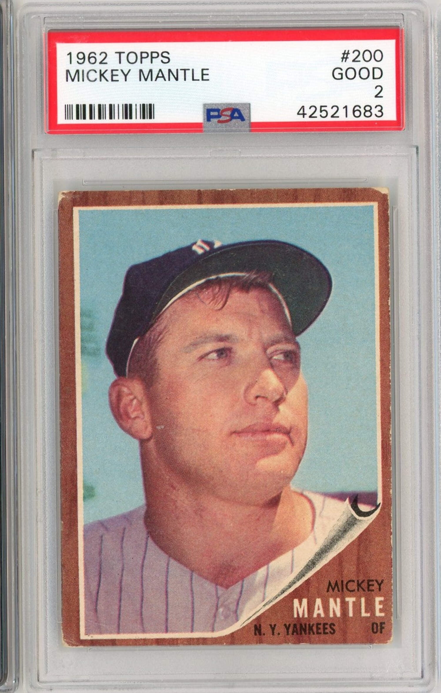 Graded 1962 Topps Mickey Mantle #200 Baseball Card PSA 2 Good - Walmart  Business Supplies