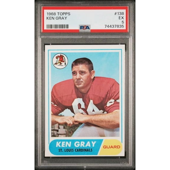 Graded 1968 Topps Ken Gray #138 Football Card PSA 5 Excellent