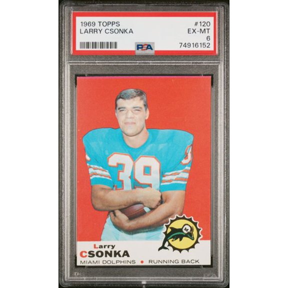 Graded 1969 Topps Larry Csonka #120 Rookie RC Football Card PSA 6 EX-MT