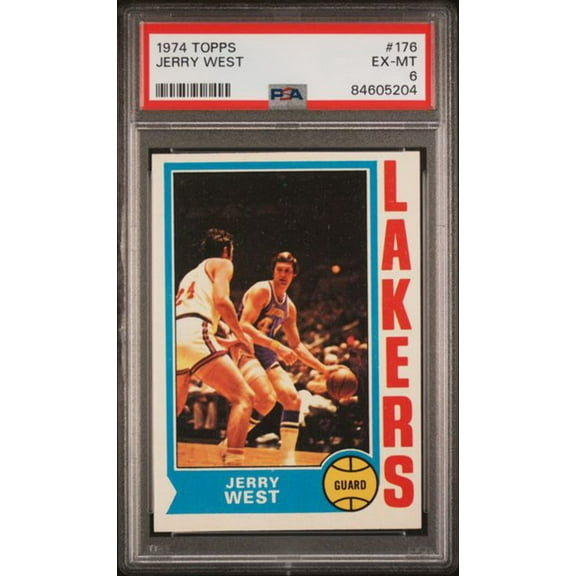 Graded 1974 Topps Jerry West #176 Basketball Card PSA 6 EX-MT