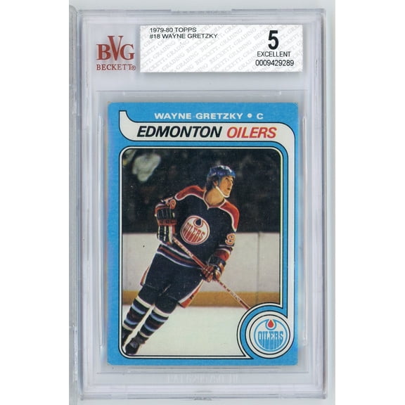 Graded 1979 Topps Wayne Gretzky #18 Rookie RC Hockey Card BGS 5 Excellent