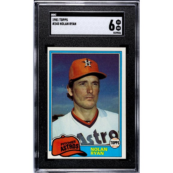 Graded 1981 Topps #240 Nolan Ryan Baseball Card SGC 6 Population 101
