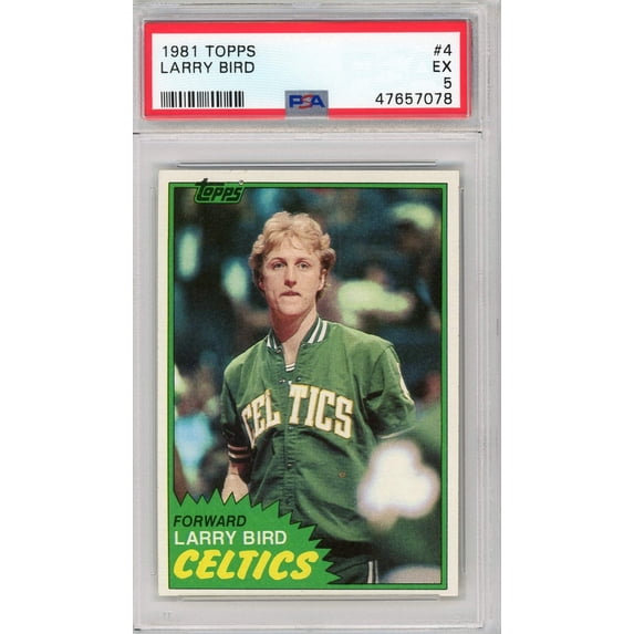 Graded 1981 Topps Larry Bird #4 2nd Year Basketball Card PSA 5 ...