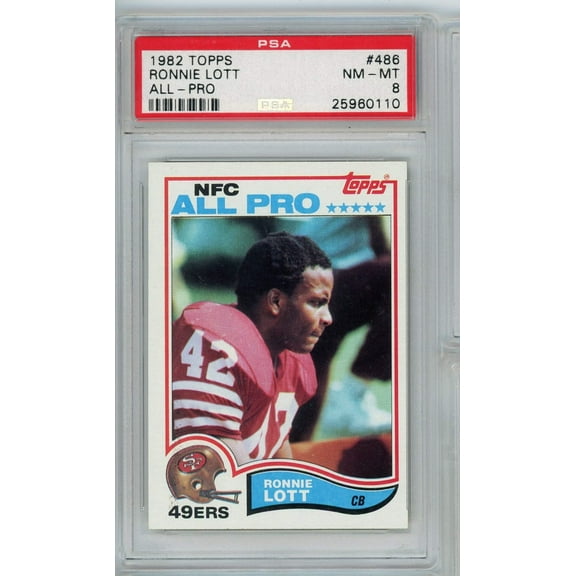 Graded 1982 Topps Ronnie Lott #486 Rookie RC Football Card PSA 8 NM-MT