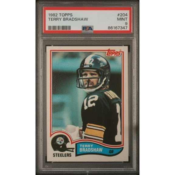 Graded 1982 Topps Terry Bradshaw #204 Football Card PSA 9 Mint